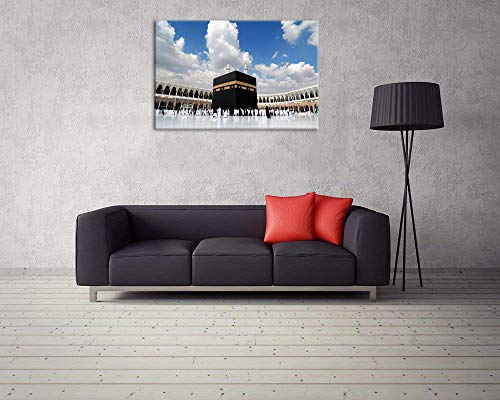 Kalawa Islamic Religion Canvas Painting Prints For House Decorand Living Room Large Mosque Posters Haram Makkah Haaba Wall Art Wooden Framed Ready To Hang (16''W X 24''H) #TOP4