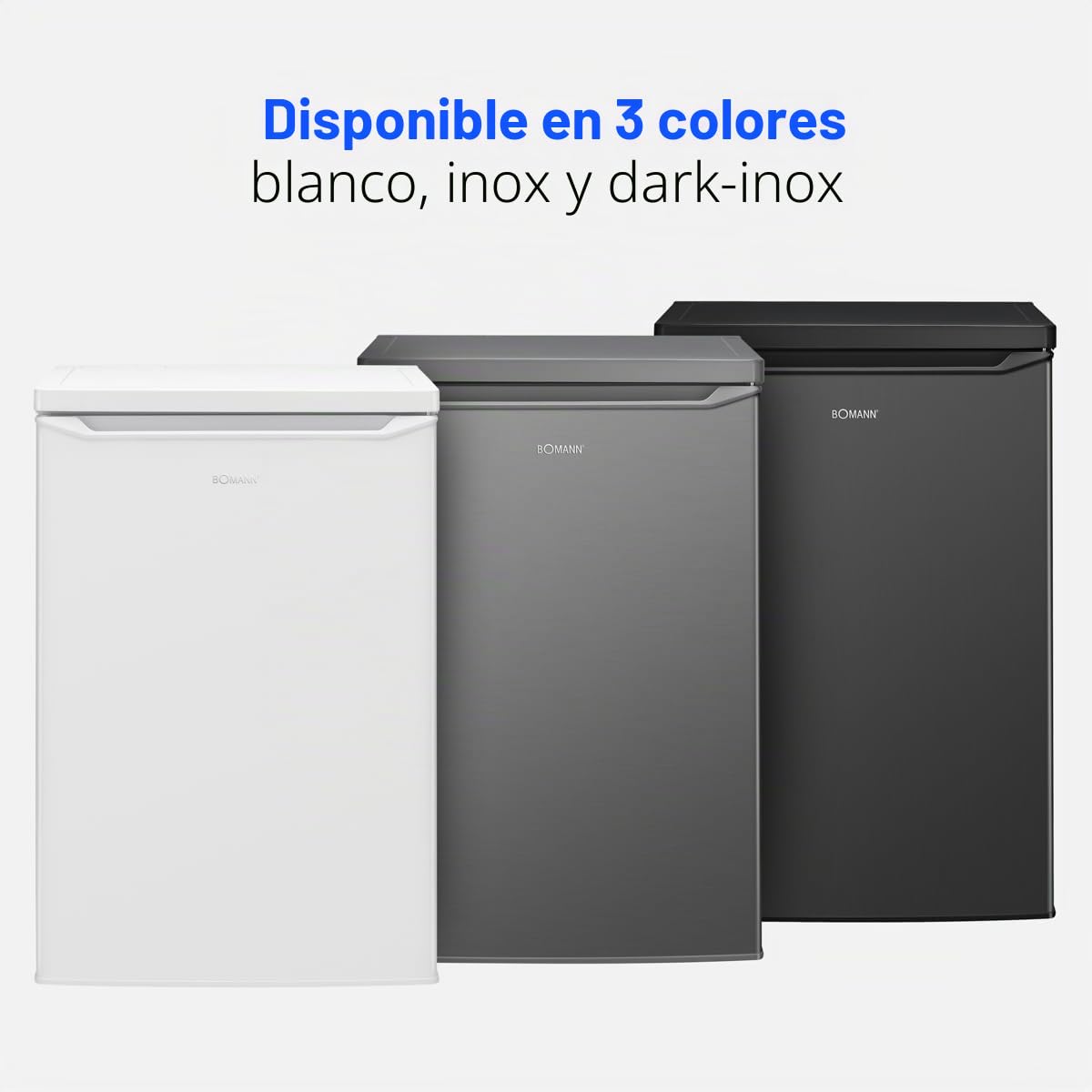 Frigorífico Bomann® sin congelador - Clase energética C - 85 cm - 5 años de garantía del compresor - Frigorífico pequeño - 0-8 °C - 35 dB de funcionamiento silencioso - 3 estantes - 126 L