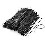 uxcell 1000pcs 3mm x 150mm Nylon Self-Locking Electric Cable Zip Ties Black