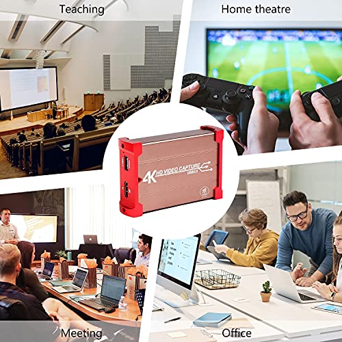 USB3.0 4K HDMI Video Capture Card, 1080P 60FPS Game Capture Device with Mic Input & Audio Output and HDMI Pass-Through Work with PS5 PS4 Switch Xbox DSLR for OBS Live Streaming and Recording