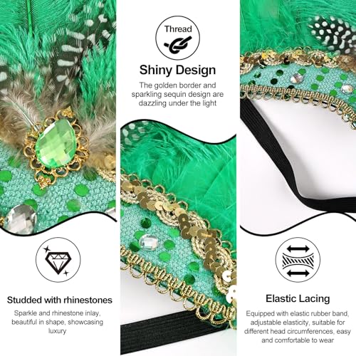 image for MAOFENG Women's Carnival Feather Headpieces Ostrich Feather Headdress 