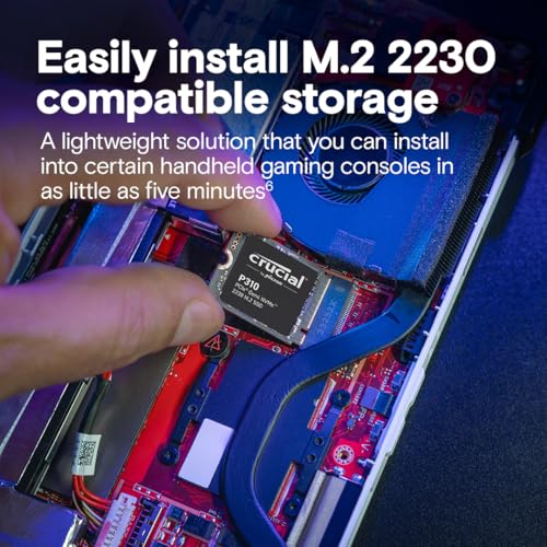 Crucial P310 1TB NVMe SSD - Snabb och Kompatibel Med Steam Deck m.fl.