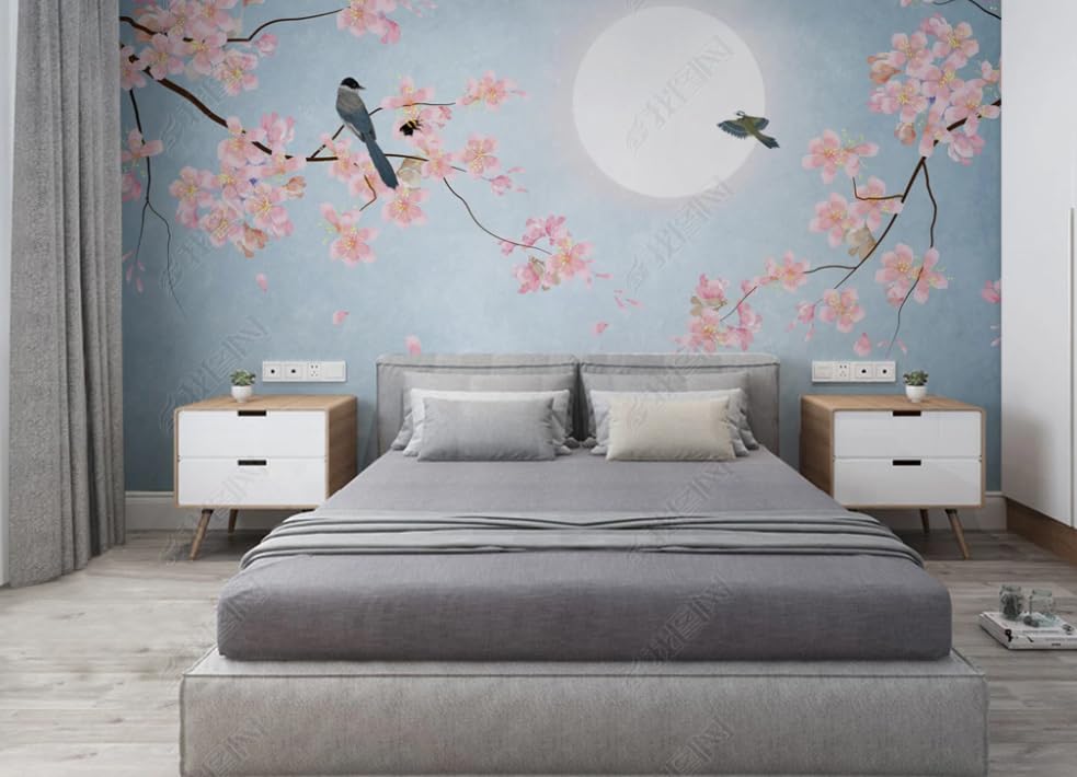 Papier peint intissé fleurs pour masquer un mur nu poster géant salon et chambre - 2