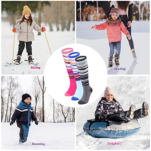 Ski Socks Kids 3 Pairs Warm Winter Snow Socks For Boys Girls Child Youth Skiing Snowboard Socks For 4-15 Year Old Children #TOP6