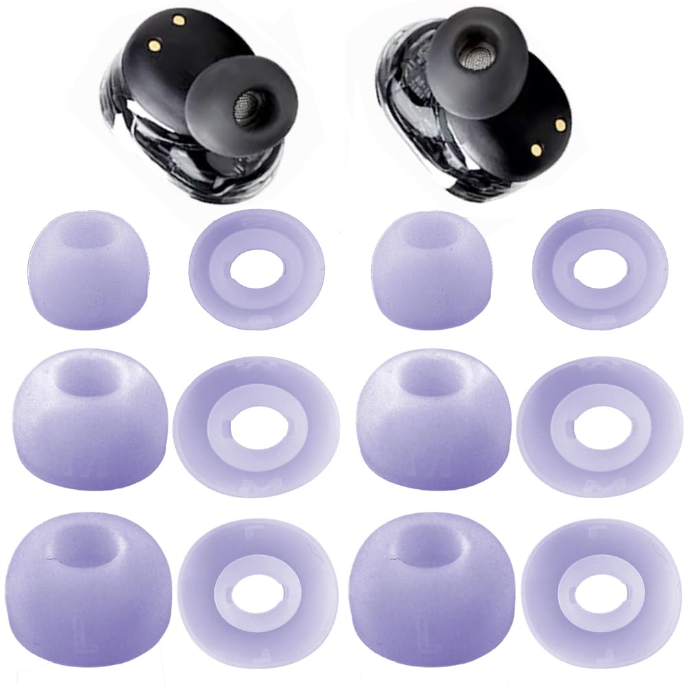 TENNMAK 12X Eartips Replacement for JBL Tune Buds/Tune Buds 2 Earbuds Earpad Ear Tips *6 Pairs (Purple)