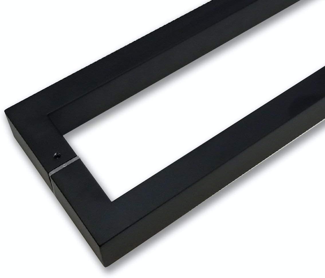 Modern & Contemporary Square/Rectangle Shape / 610mm / 24 inches/Push-Pull Stainless Steel Door Handle - Matte Black Powder Finish