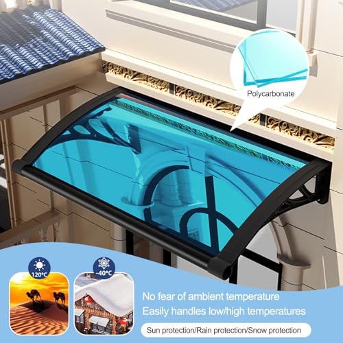 Auvent extérieur 60 x 100 cm résistant aux intempéries avec support en acier