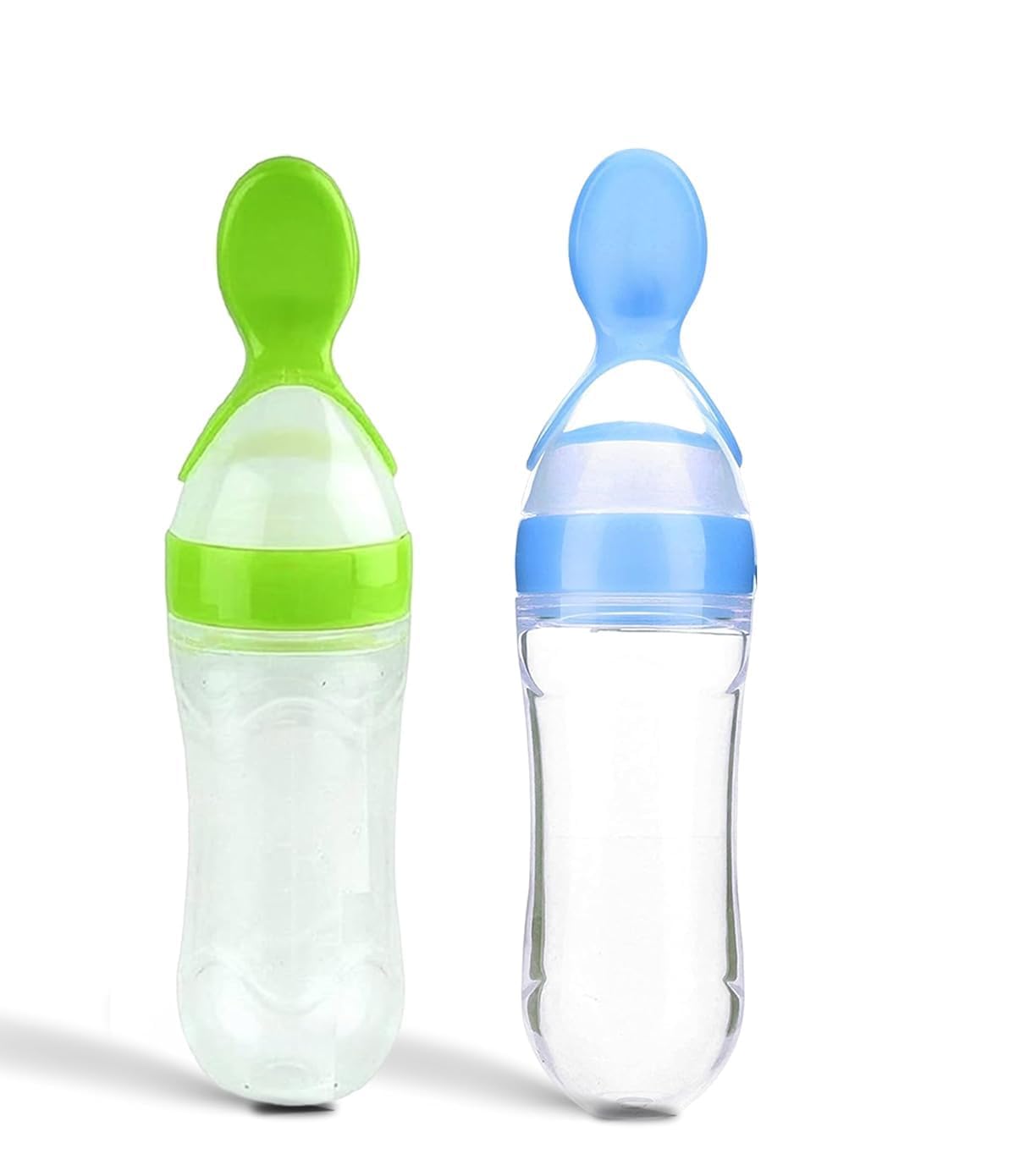 Baby Food Feeding Spoon Ultra Soft Silicone Spoon for Infant and Toddler Cereal Feeding 6 Months Plus to 12 Months Baby Weaning Spoon Set (Green and Blue) (Pack of 2)-image-28