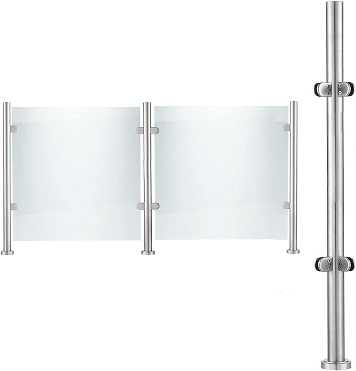 Poteau balustrade verre acier 304 inoxydable design épuré pour balcon
