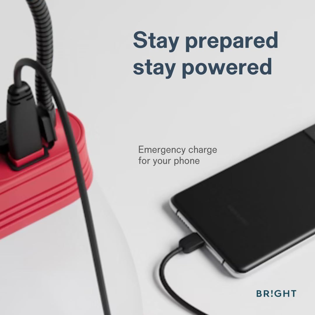 BRIGHT SunBell 80 – lampada solare da esterno, 2200 mAh, ricaricabile via USB e solare, resistente alle intemperie, ideale per esterni ed emergenze