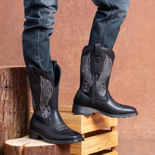 Image of Jousen Cowboy Boots for Men Square Toe Western Side Zipper