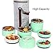 HOMESPON Cute Lunch Box Insulated Lunch Bag Bento Box Food Container Storage Boxes With Cutlery For Adults Office Camping (3 tiers(green)) …