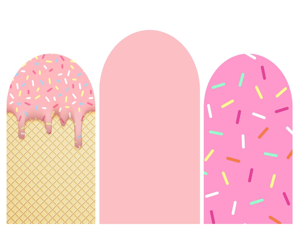 Haploquest Donut Arch Covers (7.2FT, 6.6FT, 6FT) - Set of 3 Spandex Backdrop for Wedding, Party - Donut Color - Machine Washable