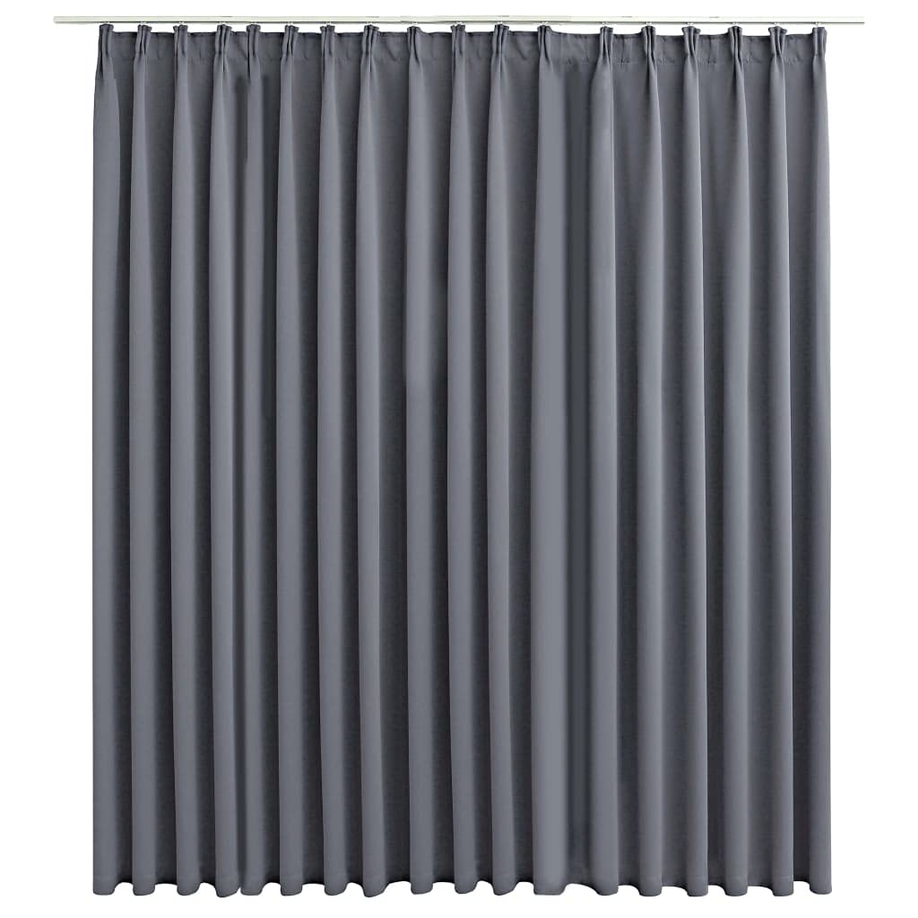 Verdunkelungsvorhäng mit Metallhaken Grau 290x245 cm Gardinen Verdunkelnd Schlafzimmer Vorhäng Wohnzimmer Gardinen Büro Eleganten Vorhänge Privatsphäre Schützen Multifunktionale
