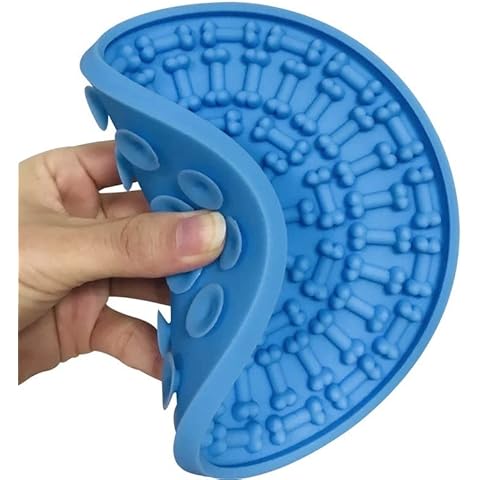Dexter’s Delights BPA-Free Food Grade Silicone Licking Mat for Dogs and Cats Anxiety, Fun and Boredom Relief Strong Suction Cups for Easy Grooming and Slow Feeding. Supports Dental Health. Cover