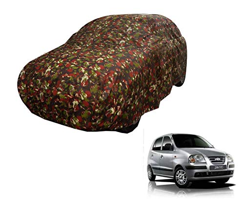 Image of Auto Hub Car Cover Compatible with Hyundai Santroo (Model : 2005-2011) with Weather Proof, Triple Stitched, Santroo Car Cover Jungle Look