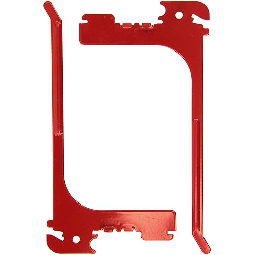Wall Control 2 Pack Red 6in Reach Extended Slotted Hooks - Rust Resistant Metal Pegboard Hooks for Garage Tool Storage