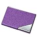 Produktbild Visitenkartenhalter Business Name Kartenhalter aus PU Leder und Edelstahl, Pocket Visitenkartenetui ID Kreditkarte Halter mit Magnetverschluss Shut für Damen und Herren, Lila