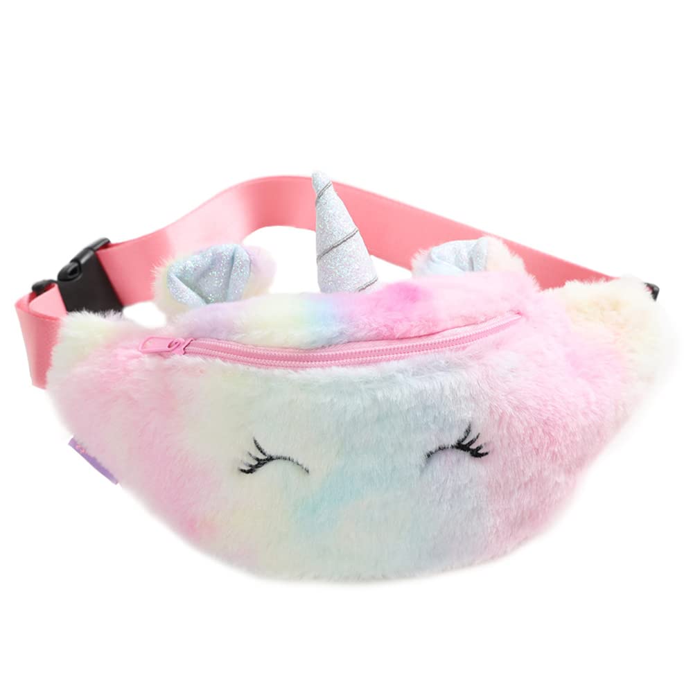 Voarge Riñonera Unicornio Riñonera, Riñonera Linda Riñonera para Niñas Bolsillo de Unicornio en el Pecho Riñonera de Moda (Rosa Claro)