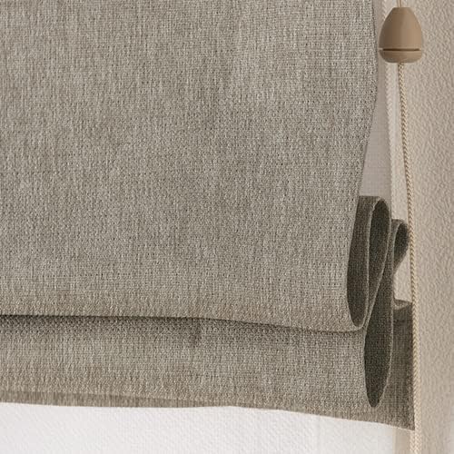 aiika 防炎 2級遮光 オーダー ダブルシェード「ブリュッセル」グレージュ 右側操作 幅110cm 丈180cm 受注生産品