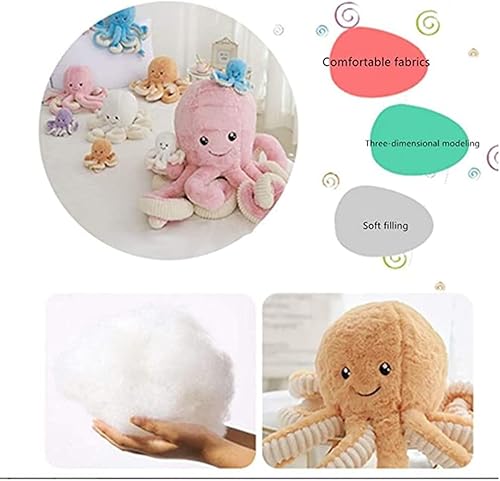 Miniatura 4 de NatureMan Juguetes de peluche de pulpo de 15.7 pulgadas, animales de peluche de pulpo suave, regalos de cumpleaños para niñas y niños (marrón)