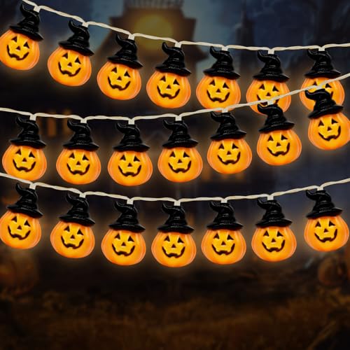 Guirlande lumineuse citrouille 3m 20 LED étanche Halloween à piles