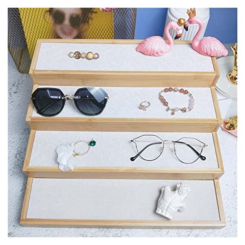 Expositor de gafas de madera en escalera para mostradores y tiendas