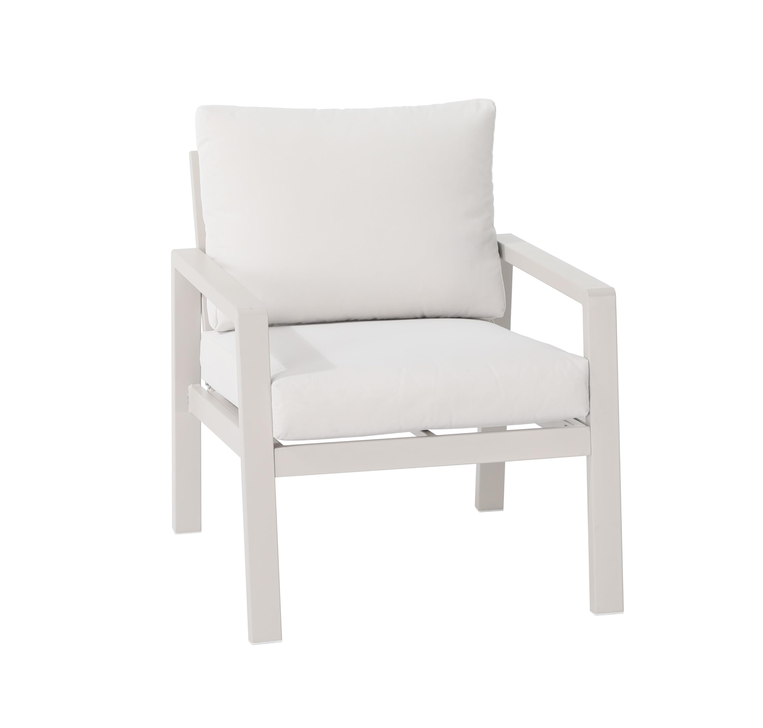 Tarrington House Salotto da esterno Picton 4 pezzi, acciaio, 2 poltrone singole, 1 divano a 3 posti, 1 tavolino, champagne