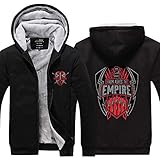 Herren Hoodie Jacke - Roman Reigns Druck Lässige Pullover Baseball Uniform Zip Stitching Langarm Mantel Warm -Unisexe Zip Black-S