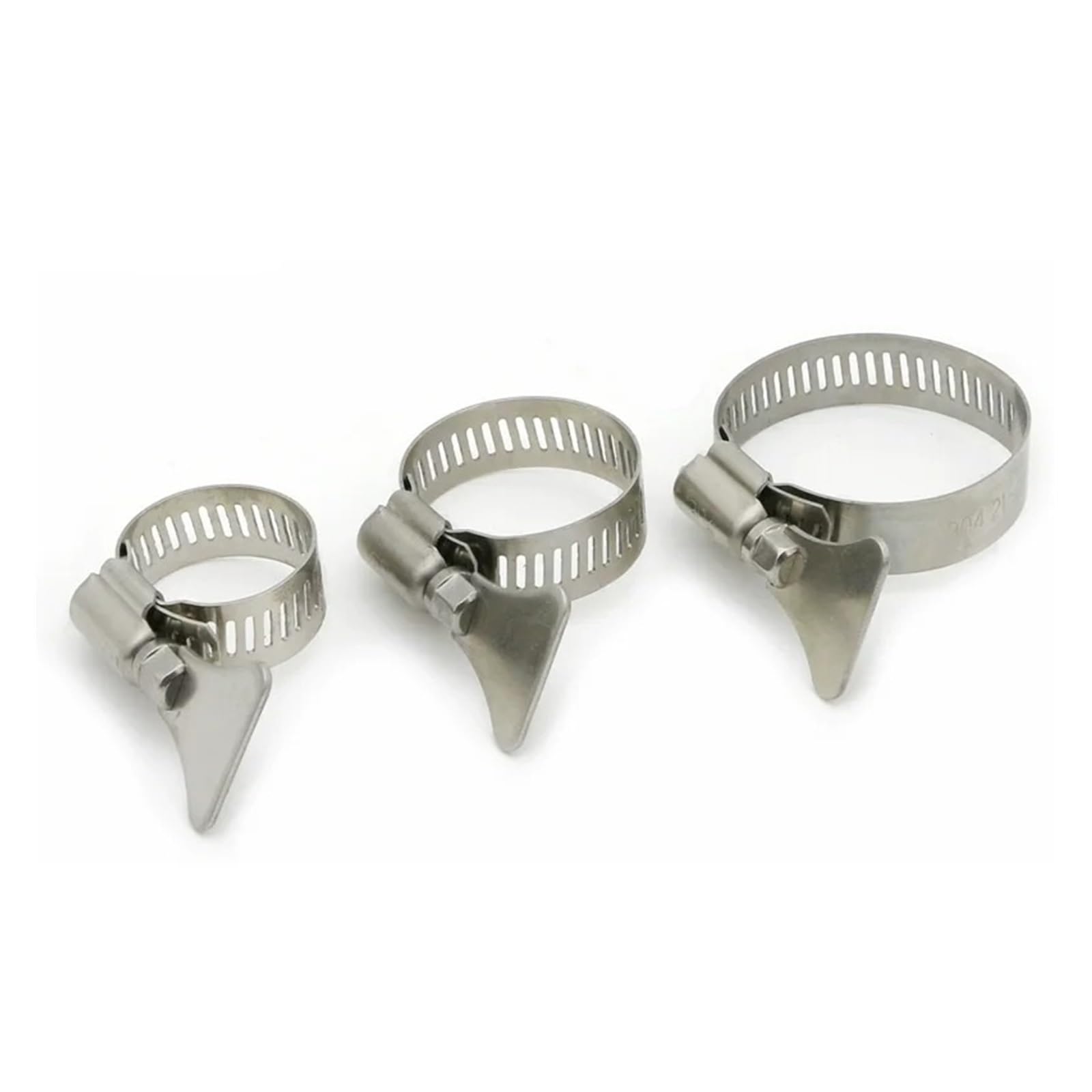 abrazadera para tubos de acero inoxidable Abrazadera de manguera de acero inoxidable con mango de hierro, abrazadera de tubo de aro 304, tensor de tubería de gas, 10 unidades(13-19MM 10pcs)