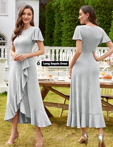 Image of BeryLove Womens Wedding Guest Dress Sequin Formal Dresses for Women | Stunning evening gowns for women suitable for prom homecoming bridesmaid and mother of the bride formal events