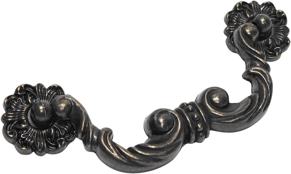 4.5" C-C Bail Drawer Pull Drop Dresser Pull Antique Bronze Swing Drawer Handle Vintage Style 4 1/2" 115 mm Centers (NO.50)