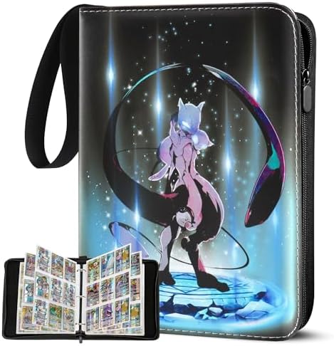 Herritozl Groß Sammelalbum für Pokemon Karten - 50 Seiten 900 Karten Album | 900 Taschen Wasserdicht PU Sammelkarten Album, Karten Halter Heft Ordner Buch kompatibel Ninjago Gesche