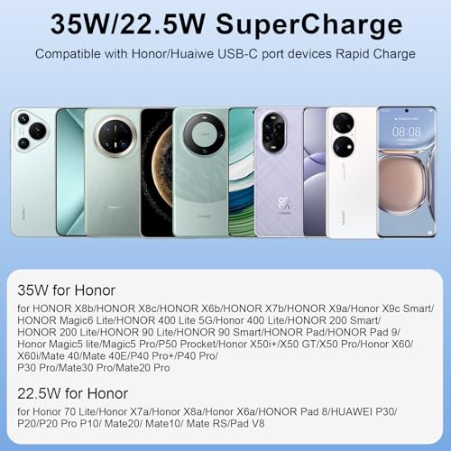 For Honor Charger 35W Super Charging Plug UK Power Adapter + SuperCharge Cable 1M for Honor 200 Pro 400 Lite 90 70 X6b X6c,Wall Charger for HONOR 200 90 Smart Magic 6 Lite 5 X7b X7c X8a X9 X9a Pad 9 - Image 3