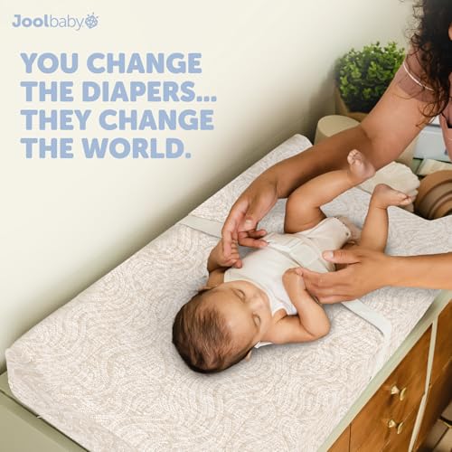 Jool Baby SERENITY Soft Changing Pad + Washable Cover, Non-Slip - Fits Standard Changing Tables & Dressers (Wave Pattern, Oatmilk) by Jool Baby Products - Image 7