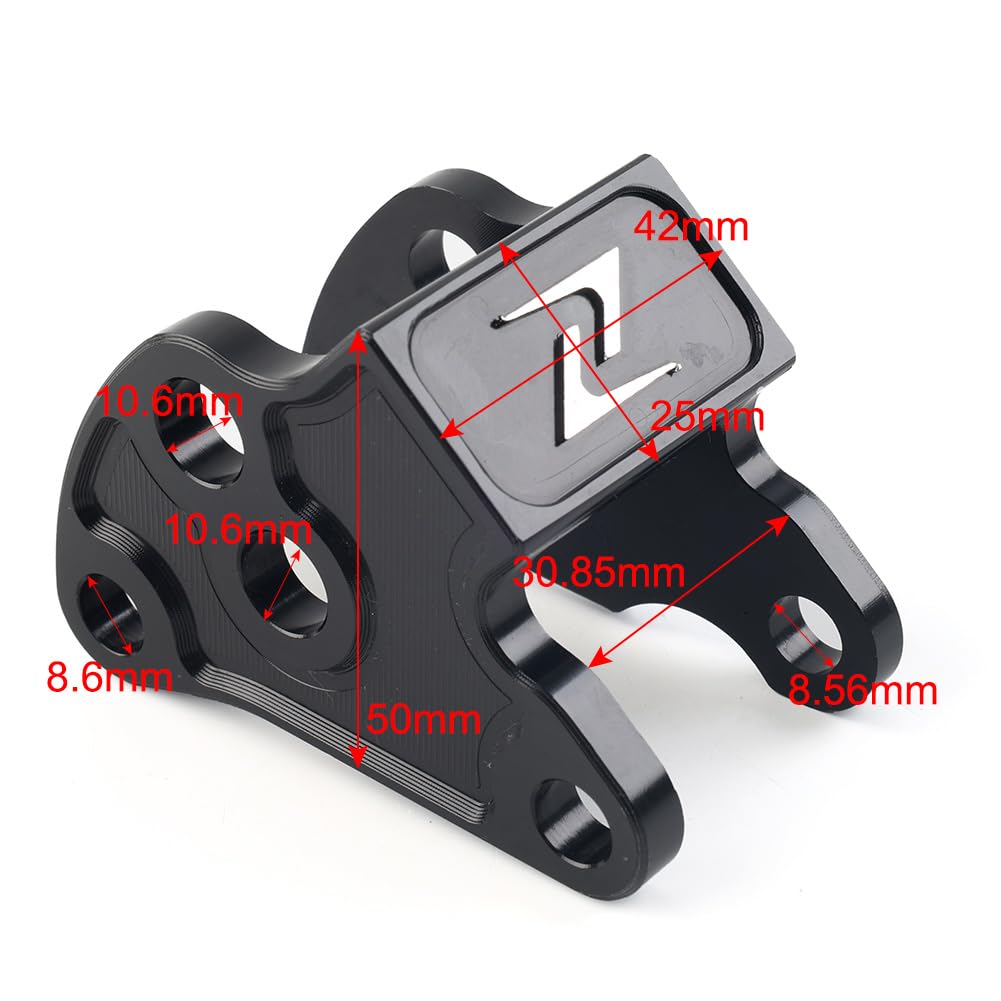 FSFY Kit di collegamento per abbassamento sospensioni moto, Set di collegamenti per abbassamento sospensioni posteriori in alluminio da 1 pezzo per Vespa Sprint 150 Primavera 150,Nero