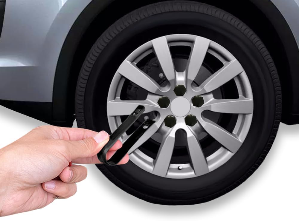 ASUBHA 20PCS Lug Nut Covers, Wheel Nut Caps, 21mm Wheel Hub Screw Covers with Removal Tool, Automotive Exterior Accessories Hexagonal Plastic Tire Center Bolt Protection Caps for Most Vehicles