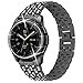 Dsytom Compatible with Samsung Galaxy Watch 42mm Band Women+ Bezel, 20mm Jewelry Watchband & Bezel Ring Cover Diamond Strap Bracelet for Galaxy Watch 4 Classic 42mm (Black)