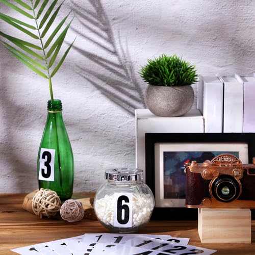 Image of Tenare 96 Pcs Vinyl Number Stickers 0-9 Reflective,2 Inch,Black in White | Waterproof Self Adhesive for Mailbox Address, Door Signs, Trash Cans, Trucks, Outdoor Home Business Use, Durable Vinyl