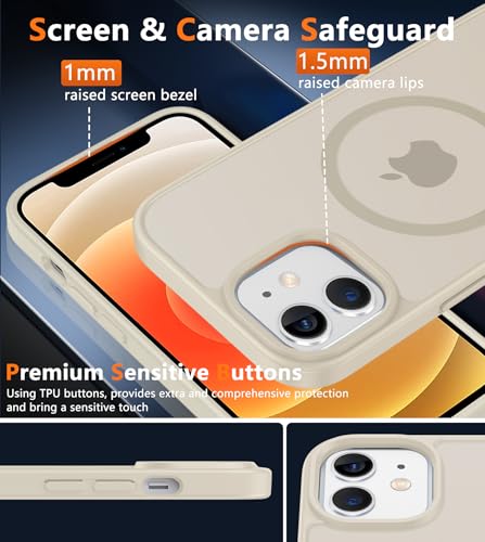 Image of FNTCASE for iPhone 12 Phone Case: for iPhone 12 Pro Magnetic Matte Textured Military Grade Drop Protection Translucent Cell Cover - Slim Durable Shockproof Protective Bumper