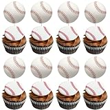 40 piezas de decoración para cupcakes de pelota de base, decoración de tartas, decoración para tartas de béisbol, decoración de tartas para fiesta de cumpleaños, decoración de tartas