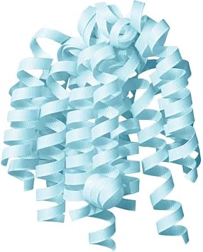 Jillson Roberts Curlie Gift Bows, Gift Wrap Accessory, Pastel Blue Grosgrain, 12 Count