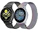 Produktbild CTZL 2 Pack Armband Kompatibel mit Samsung Galaxy Watch Active/Active 2 40mm/44mm Armband, 20mm Metal Edelstahl Einstellbar Armband mit Samsung Galaxy Watch 3 41mm / Galaxy Watch 42mm / Gear Sport