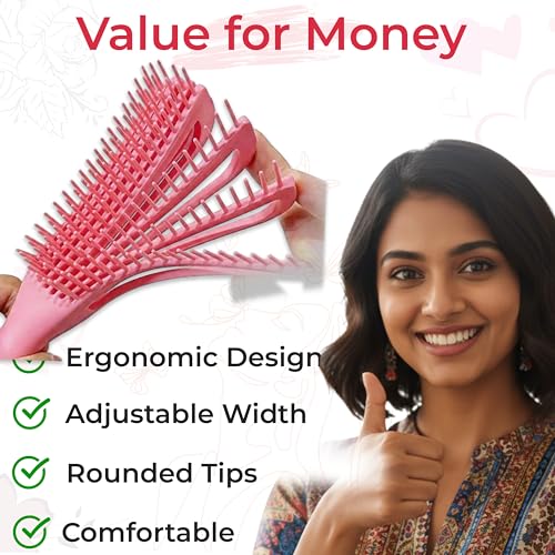 Image of TEMPERIA Detangler Hair Brush for Women & Men - Detangle Wide Tooth Comb for Curly /Wavy Hairs - Shampoo Detangling Curl Styling Hairbrush, Premium & Ergonomic Design (CB136)