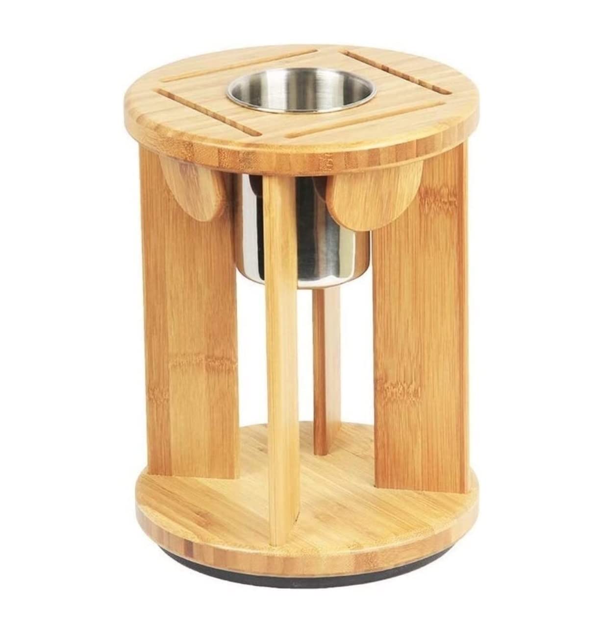 Stojak Kuchenny na Noże Bez Noży, Blok Noża Bambusowy Uchwyt Na Noże Do Przechowywania Organizator Stojak Wystawowy Kuchni Z Klatką Pałeczki Knife Block
