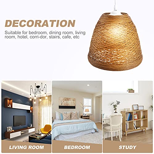 OSALADI Rattan Pendant Light Woven Lampshade Bird Nest Lampshade Natural Hand Crafted Lamp Shades Pendant Light Fixtures for Home Living Room - Image 2