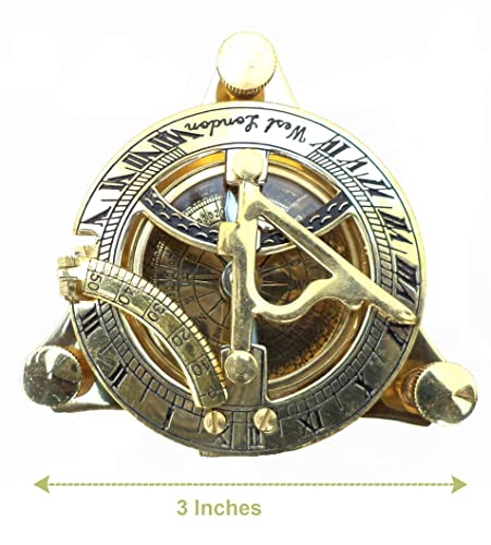 Maritime Collectible Sundial Compass Vintage Navigational Compass Shiny Brass #TOP6
