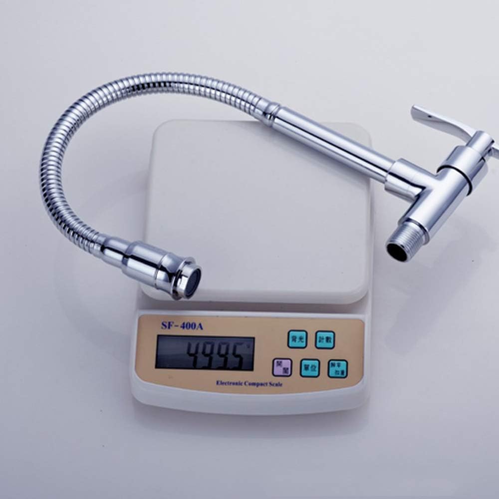 Inchant 360 Degree Swivel Spout Pull Down Flexible Spray Kitchen Taps Single-Tube Vanity Vessel Cold Water Faucet Chrome Finish Stainless Steel Bathroom Kitchen Sink Faucet Single Handle Wall Mount - - 