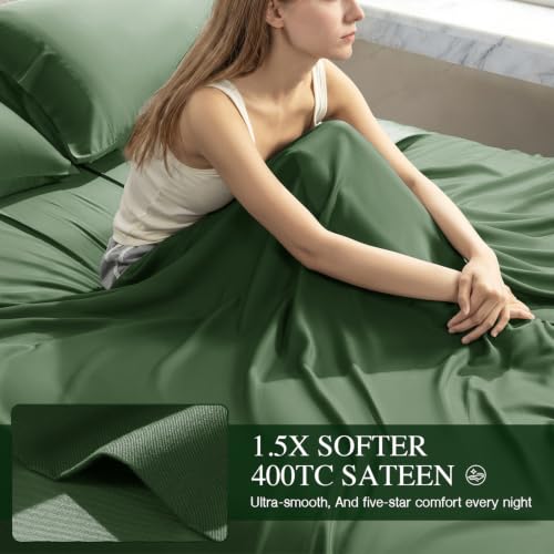 Image of 100% Organically Grown Bamboo Viscose Queen Sheet Set with Pockets on Side