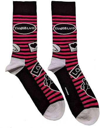 Yungblud Unisex Adult Symbols Socks 8, 12 Black
